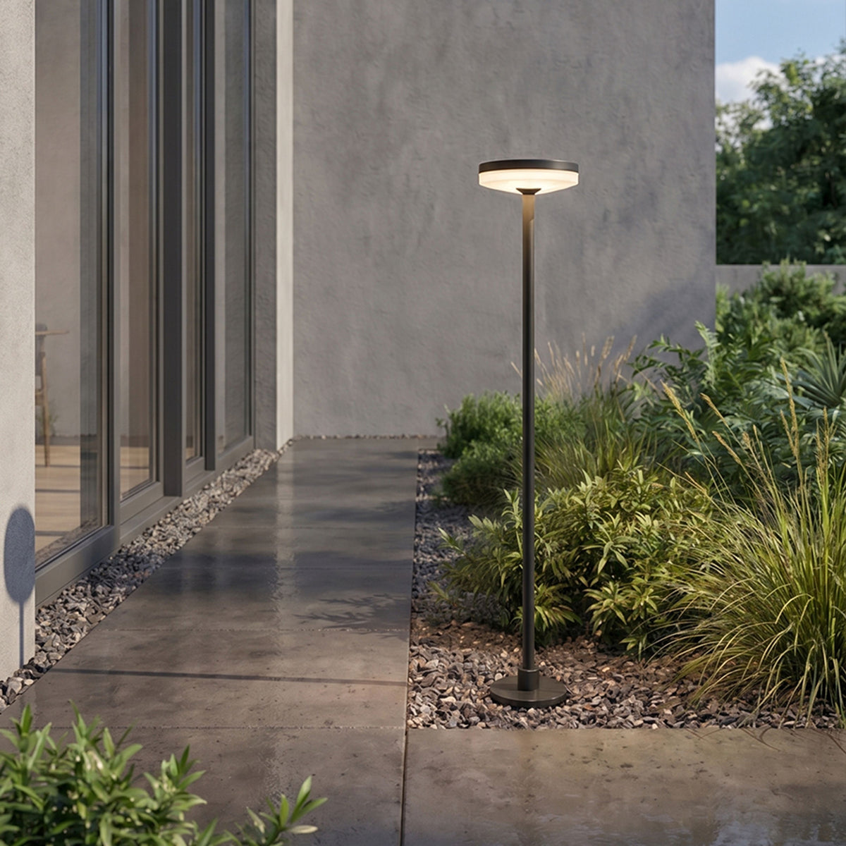 RENDL outdoor lamp SEMPLICE 80 floor / on spike black matte acrylic 230V LED 12W IP54  3000K R14195 3