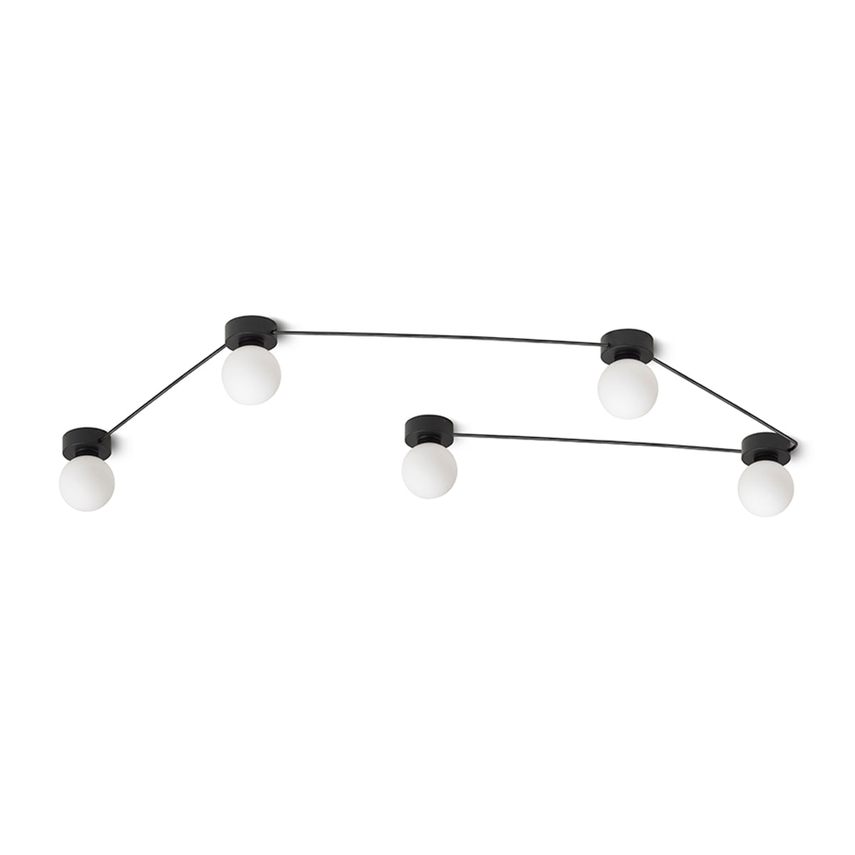 RENDL surface mounted lamp VELA V ceiling black opal-colored glass 230V LED G9 5x6W R14387 1