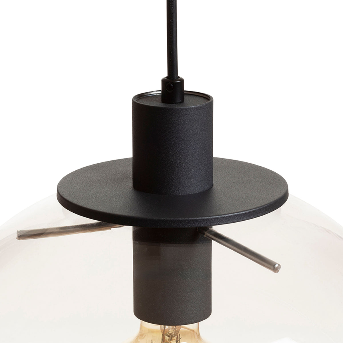 RENDL pendant lamp BOULDER 30 pendant clear glass/black 230V LED E27 15W R14393 7
