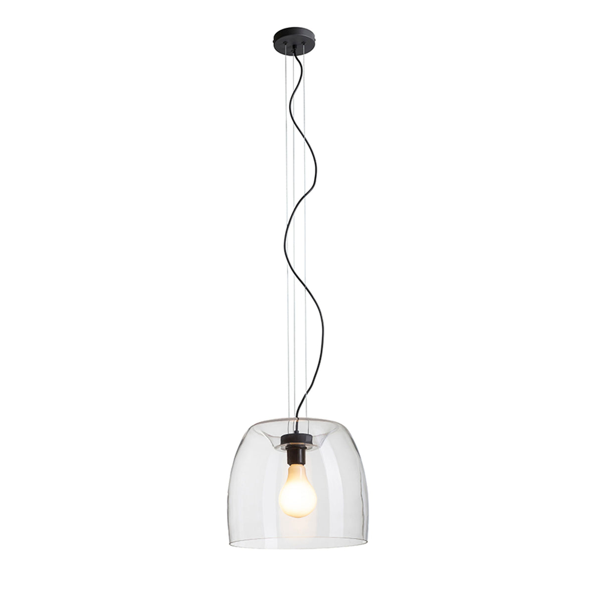 RENDL pendant lamp ORLANDO 35 pendant clear glass/black 230V LED E27 24W R14395 1