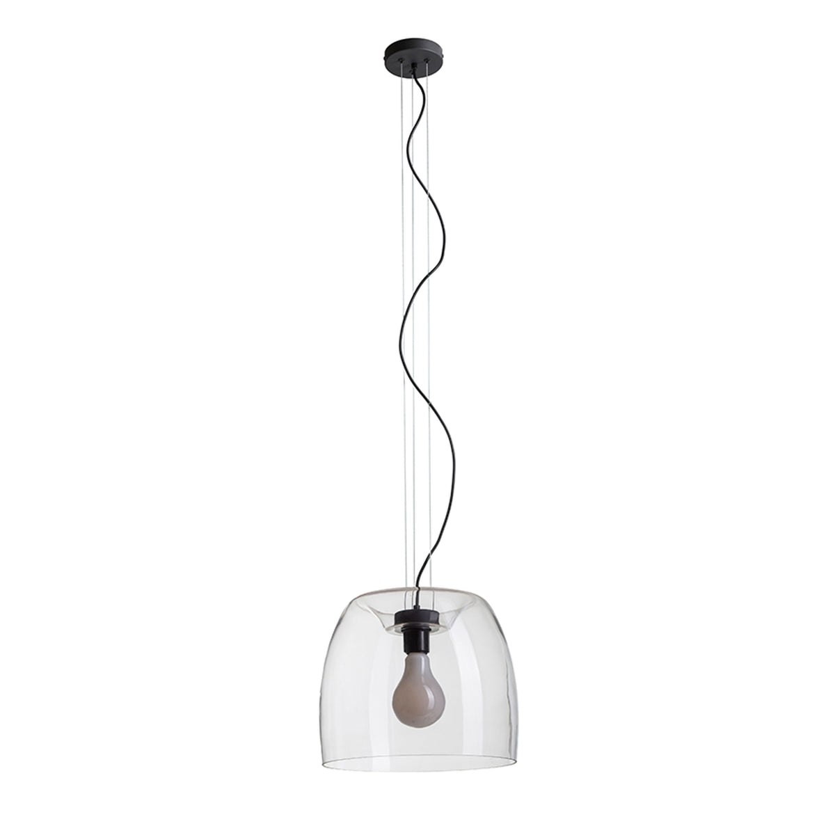 RENDL pendant lamp ORLANDO 35 pendant clear glass/black 230V LED E27 24W R14395 5