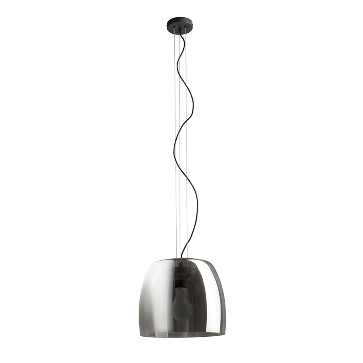 RENDL pendant lamp ORLANDO 35 pendant smoke-colored glass/black 230V LED E27 24W R14396 1