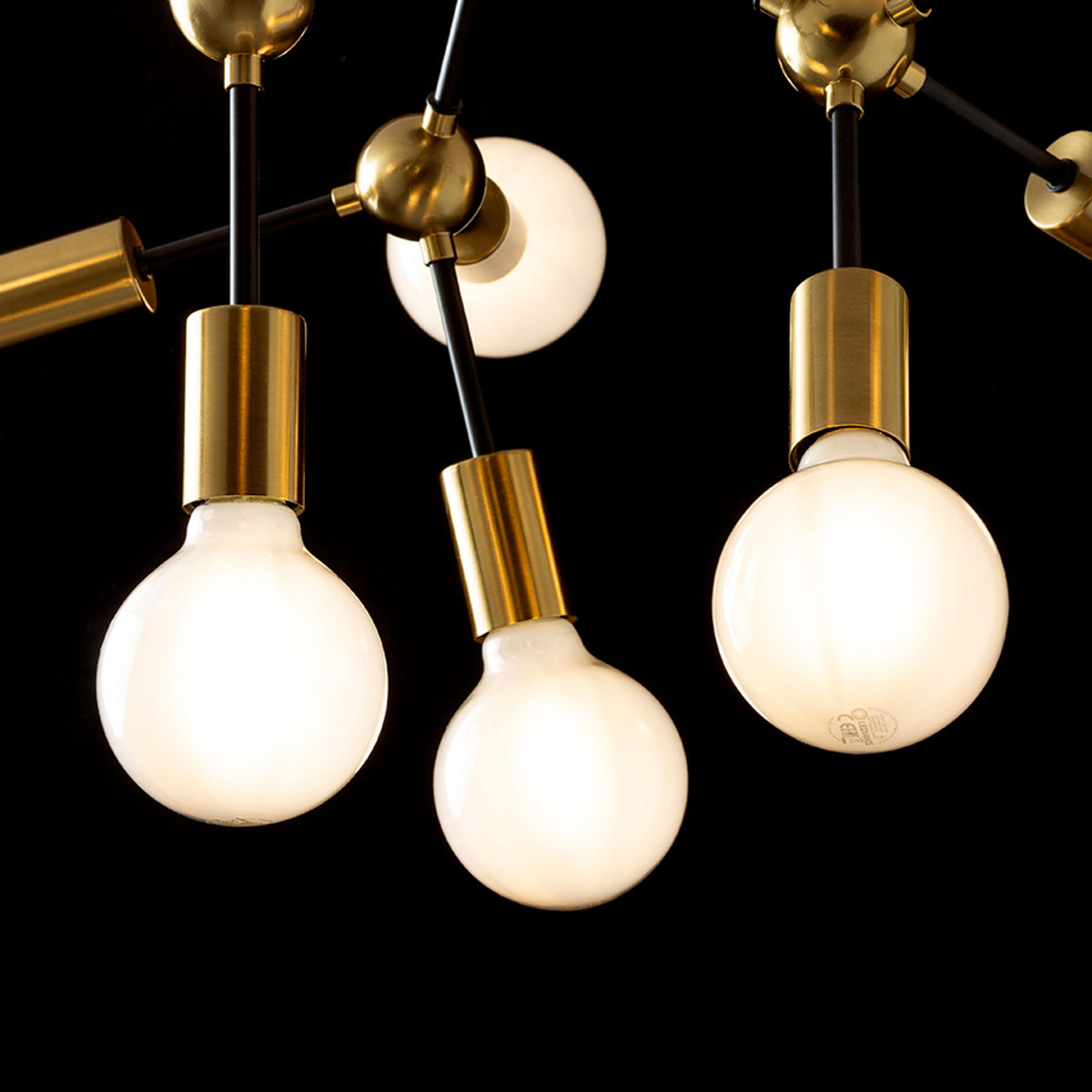 RENDL surface mounted lamp ARTEMIA 9 ceiling black brushed brass 230V LED E27 9x15W R14397 9