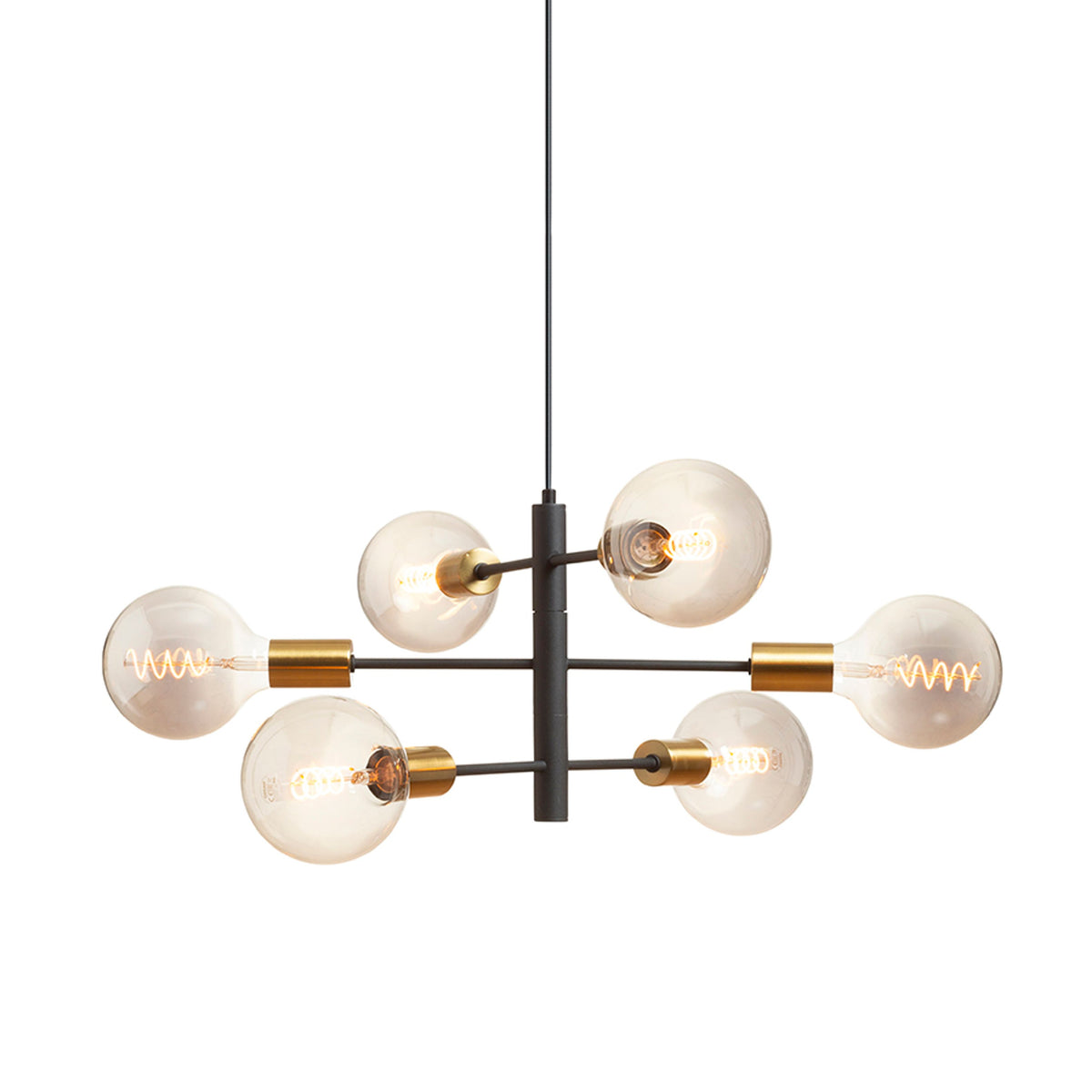RENDL pendant lamp ARTEMIA 6 pendant black brushed brass 230V LED E27 6x15W R14399 4