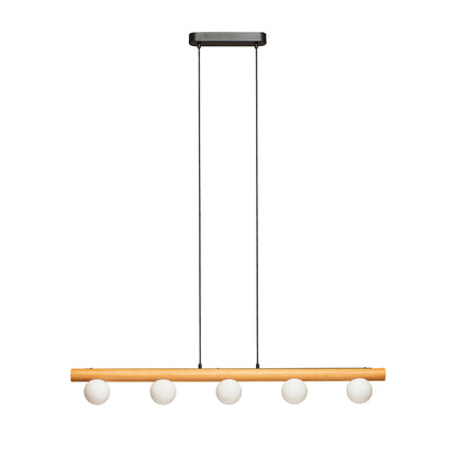 RENDL pendant lamp NOCTIS pendant wood/opal-colored glass 230V LED G9 5x7W R14460 6