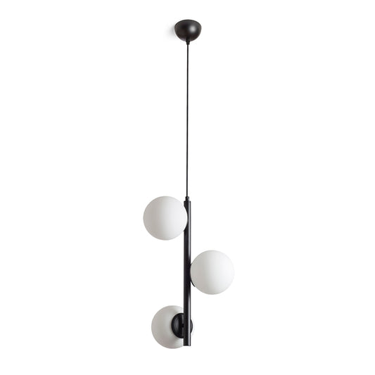 RENDL pendant lamp ETHERIA pendant black opal-colored glass 230V LED E27 3x11W R14484 1