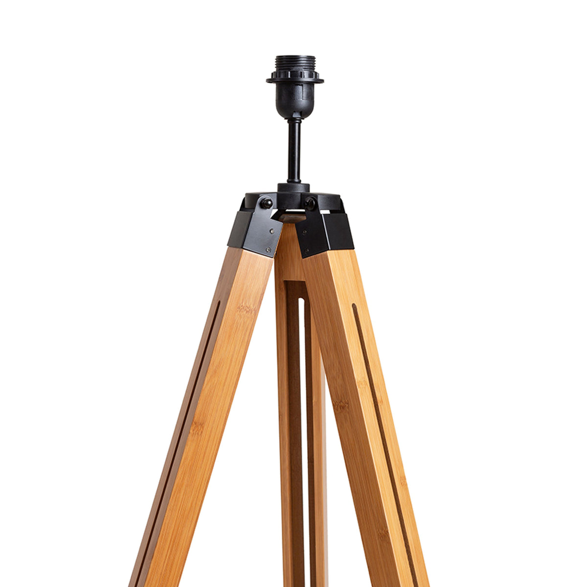 RENDL shades, shade bases, pendent sets ALVIS floor base bamboo/black 230V LED E27 15W R14496 3