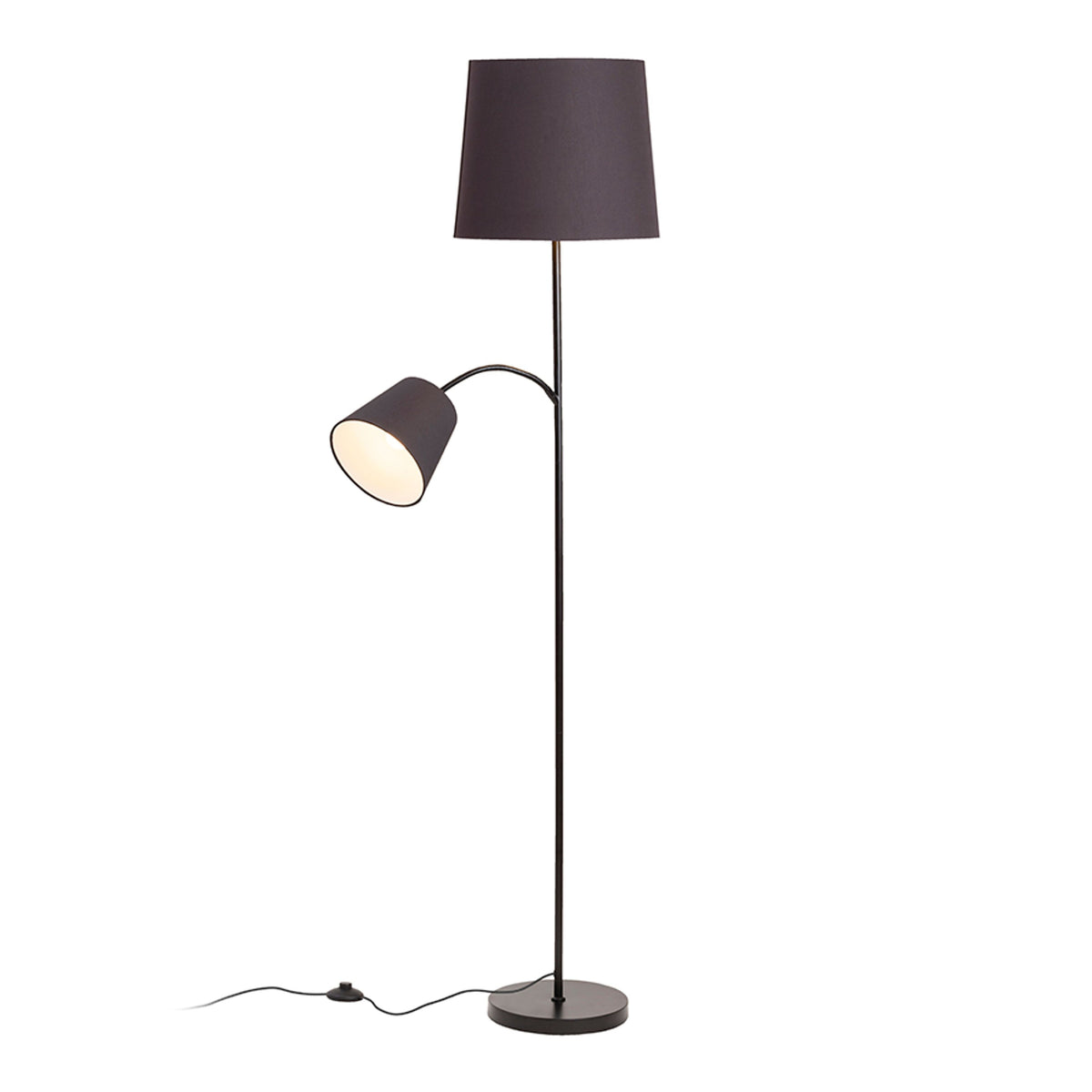 RENDL shades, shade bases, pendent sets PAMPA floor base black 230V LED E27 11+7W R14498 7