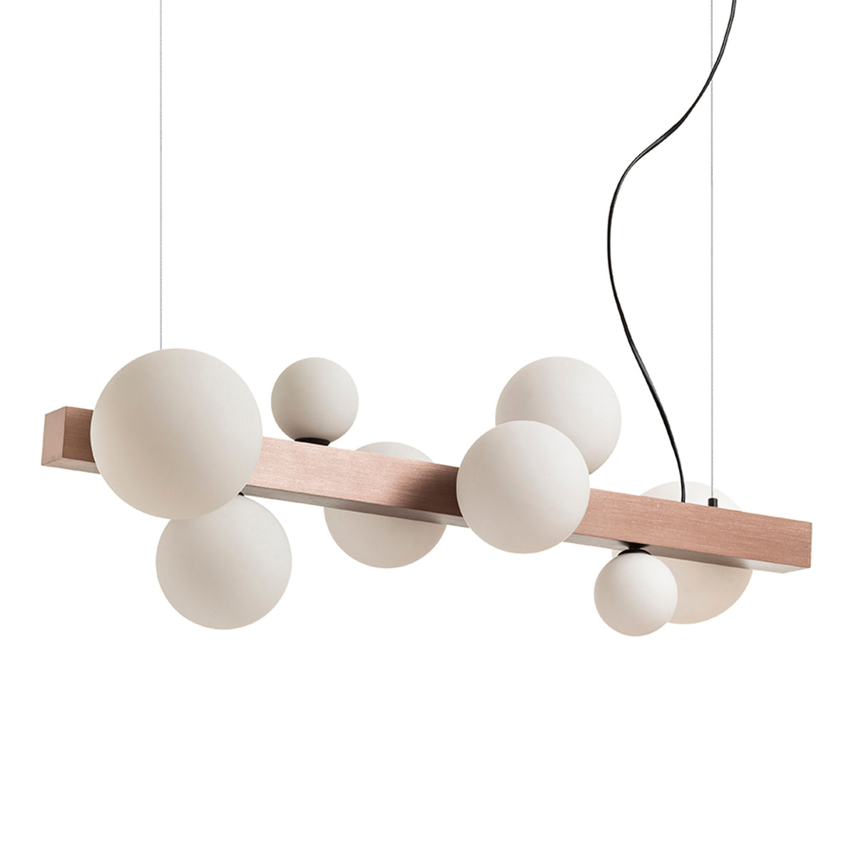 RENDL pendant lamp KASSANDRA pendant opal-colored glass/brushed bronze 230V G9 8x6W R14554 3
