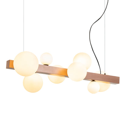 RENDL pendant lamp KASSANDRA pendant opal-colored glass/brushed bronze 230V G9 8x6W R14554 8