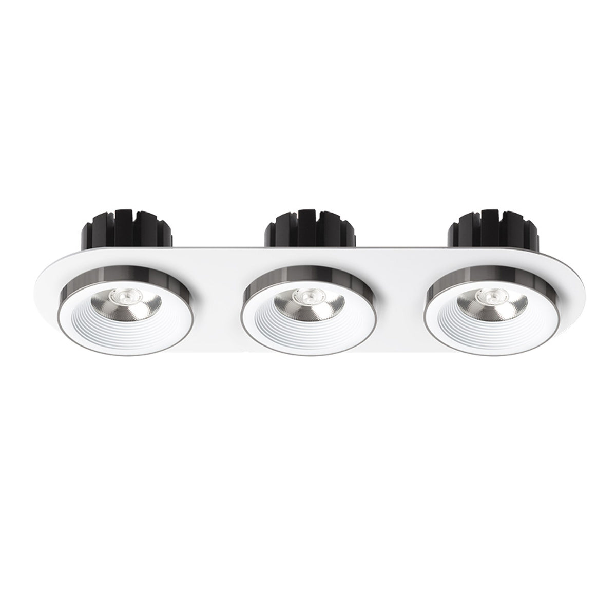 RENDL recessed light SHARM R III recessed white black chrome 230V LED 3x10W 24° 3000K R14575 2