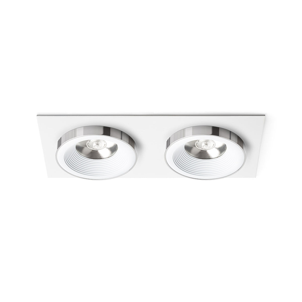 RENDL recessed light SHARM SQ II recessed white chrome 230V LED 2x10W 24° 3000K R14582 1