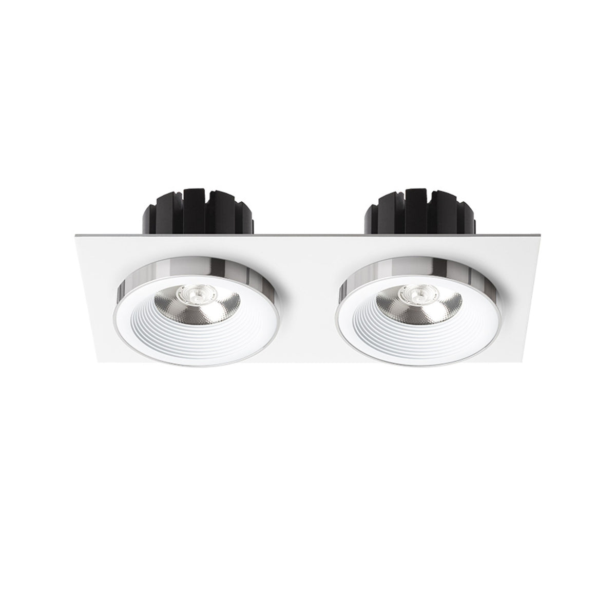 RENDL recessed light SHARM SQ II recessed white chrome 230V LED 2x10W 24° 3000K R14582 2