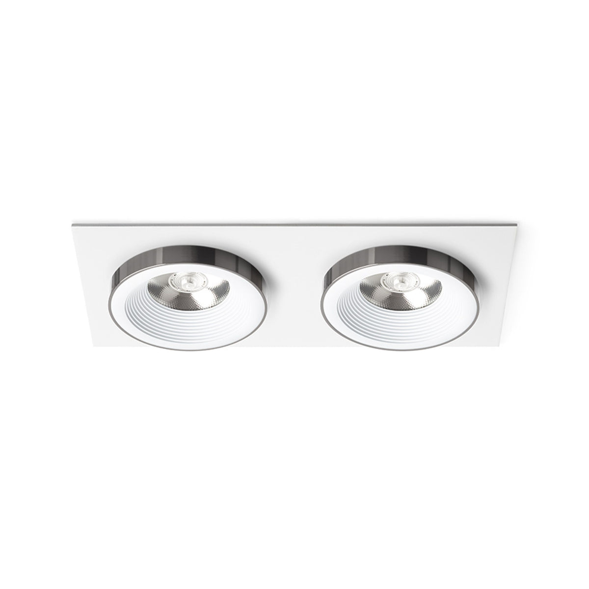 RENDL recessed light SHARM SQ II recessed white black chrome 230V LED 2x10W 24° 3000K R14583 1