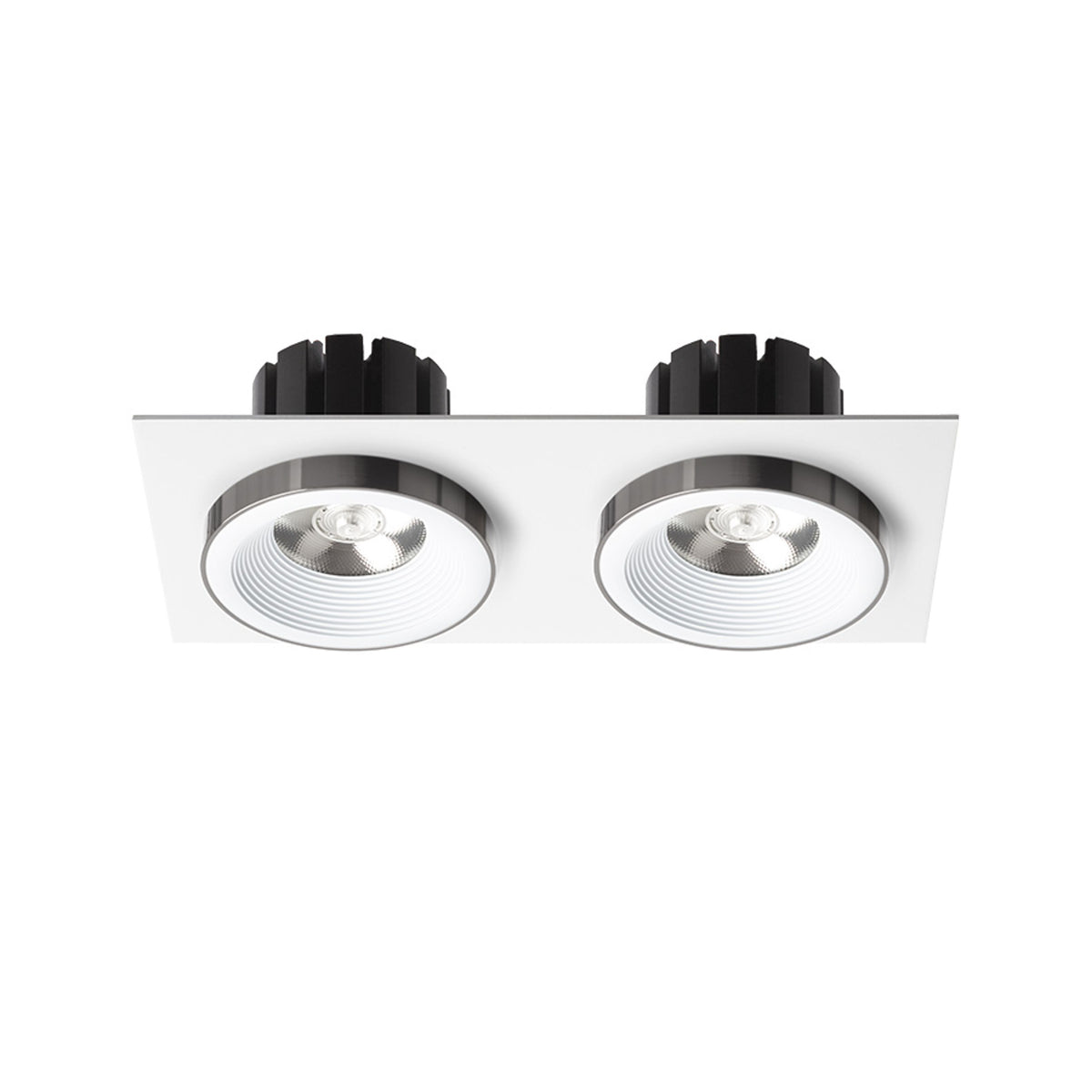 RENDL recessed light SHARM SQ II recessed white black chrome 230V LED 2x10W 24° 3000K R14583 2