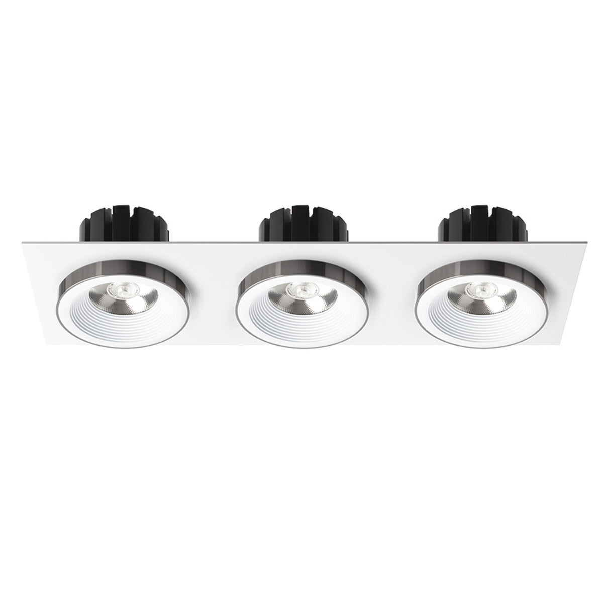 RENDL recessed light SHARM SQ III recessed white black chrome 230V LED 3x10W 24° 3000K R14587 2