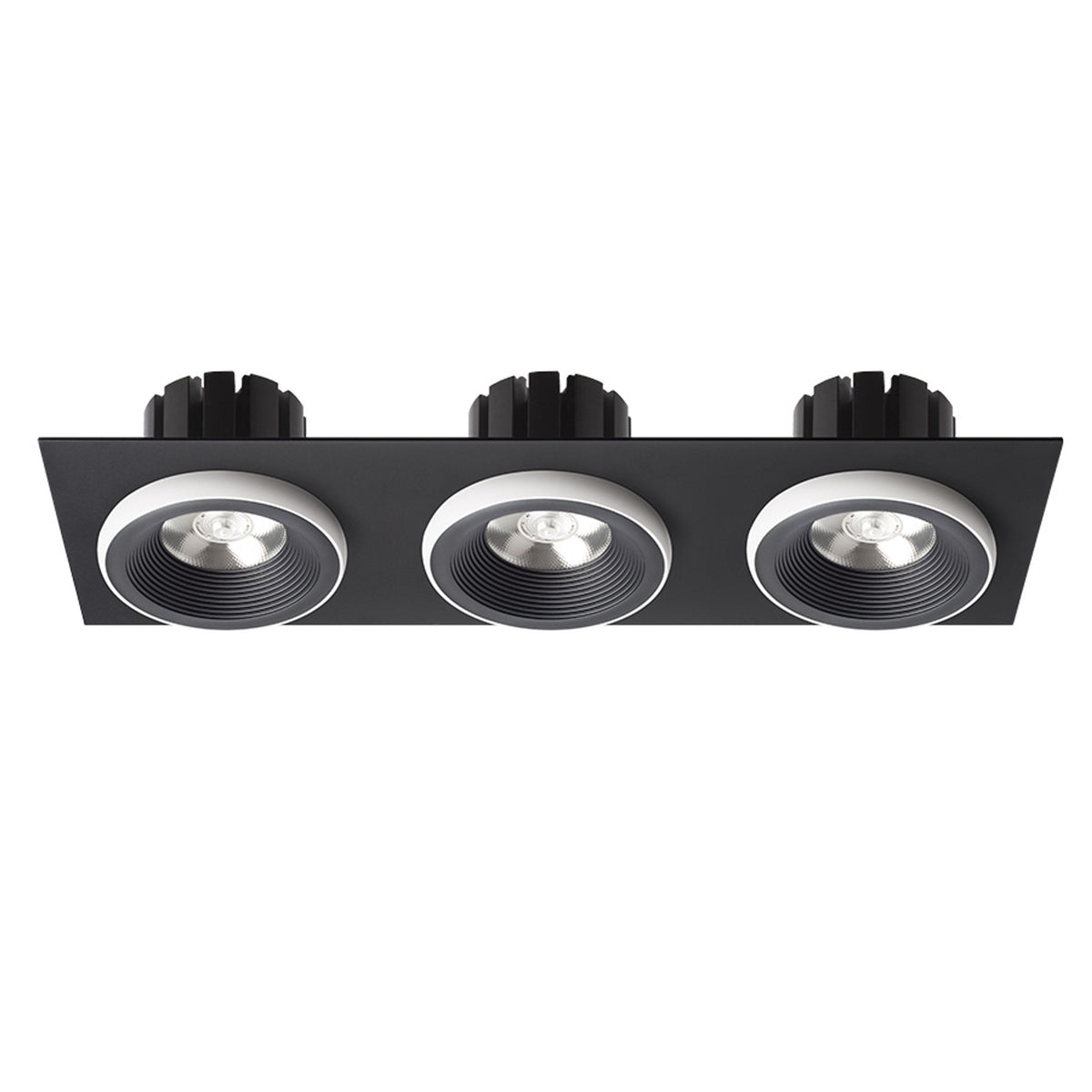 RENDL recessed light SHARM SQ III recessed black/white 230V LED 3x10W 24° 3000K R14589 2